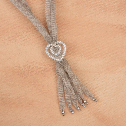 Orchid - Silver Mesh Chain