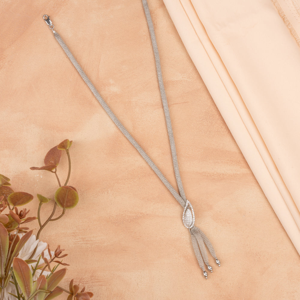 Leaf- Silver Mesh Chain
