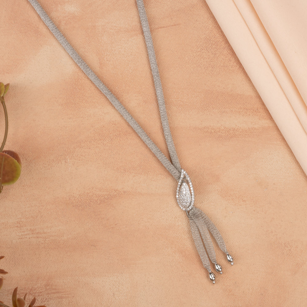 Leaf- Silver Mesh Chain