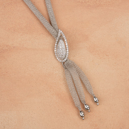 Leaf- Silver Mesh Chain