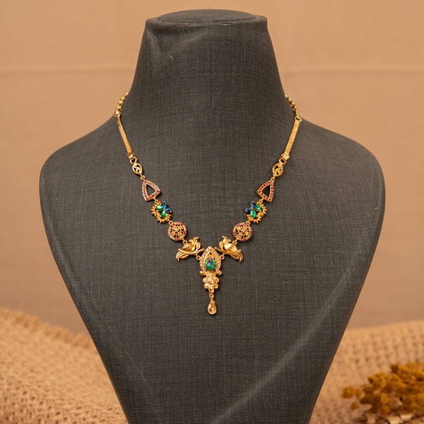 Peacock Minimal Necklace