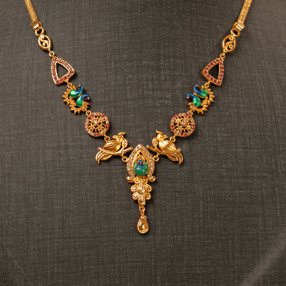 Peacock Minimal Necklace
