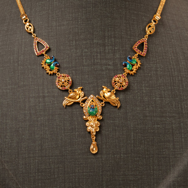 Peacock Minimal Necklace