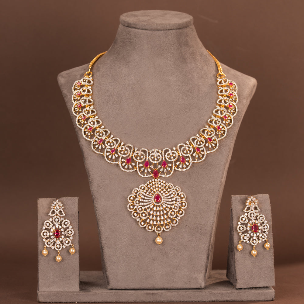 CZ Necklace and Earring