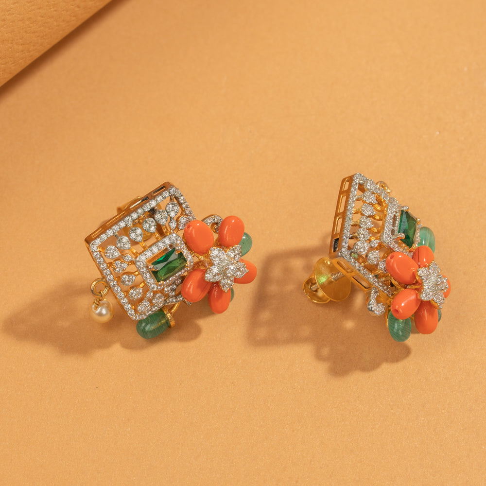 Zircon Studs &amp; Pendant