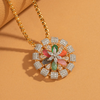 Zircon Studs &amp; Pendant