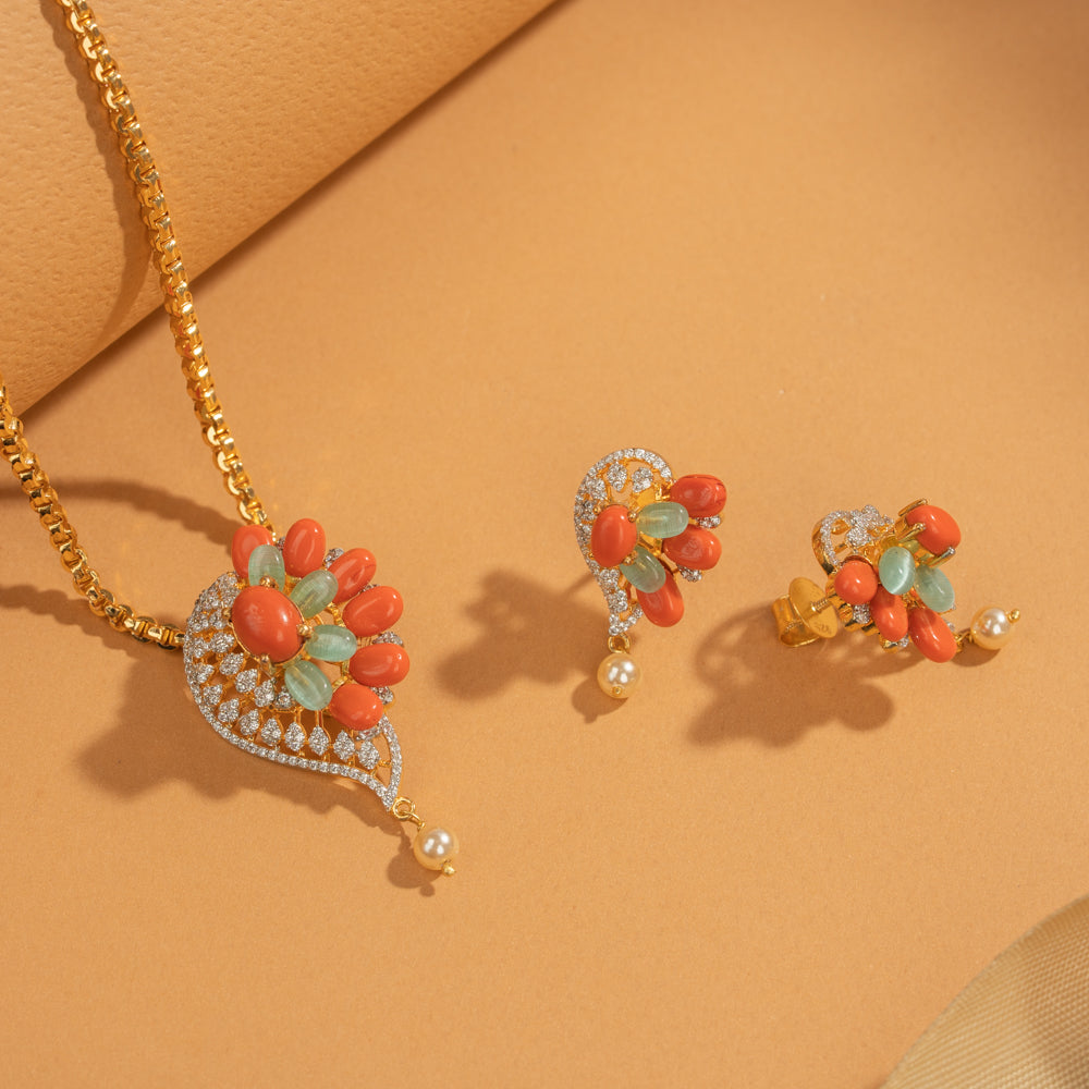 Zircon Studs &amp; Pendant