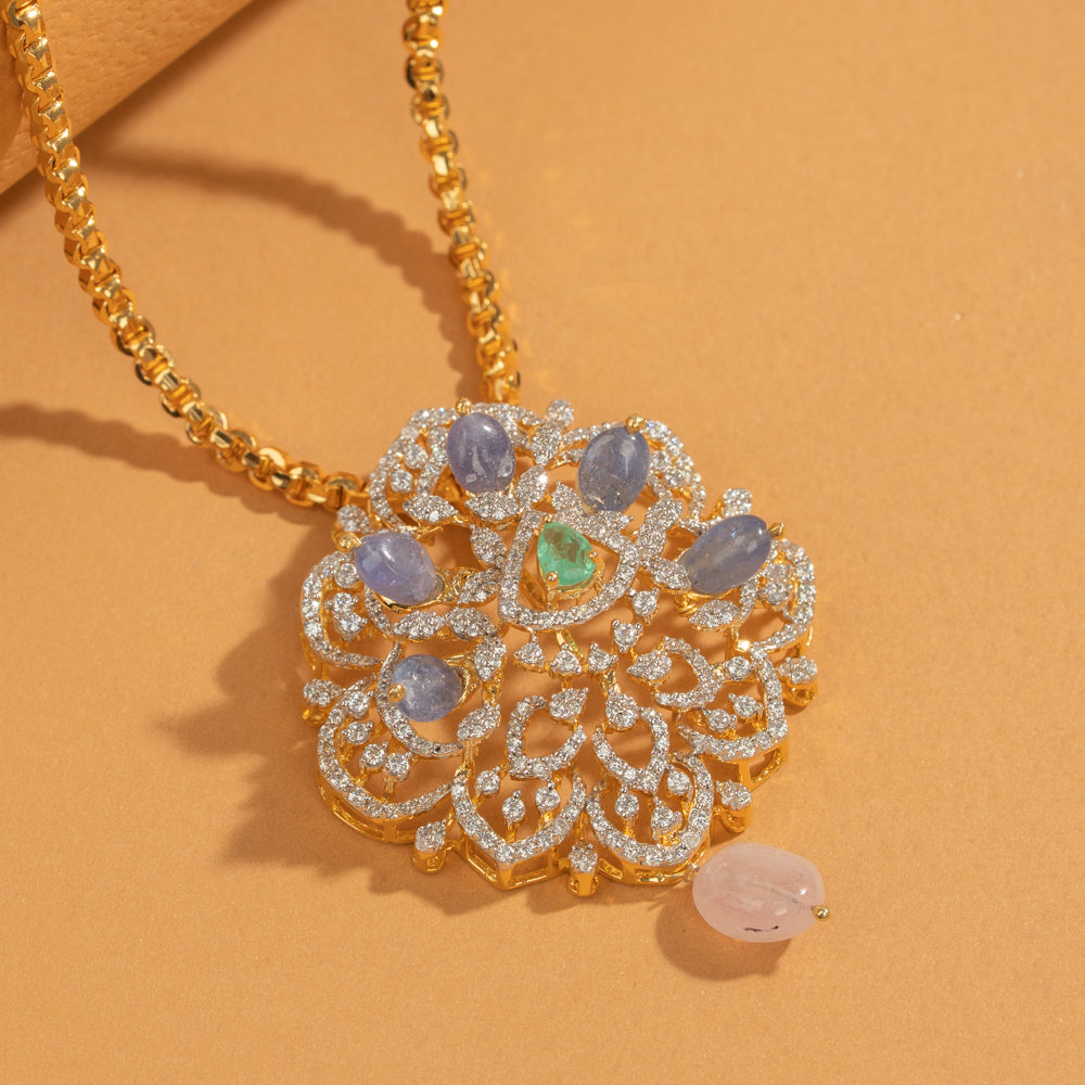 Zircon Studs &amp; Pendant