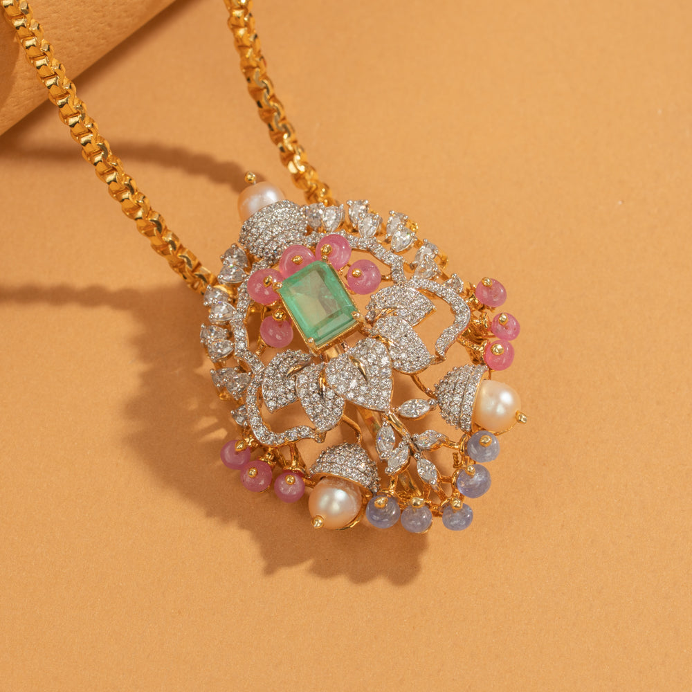 Zircon Studs &amp; Pendant