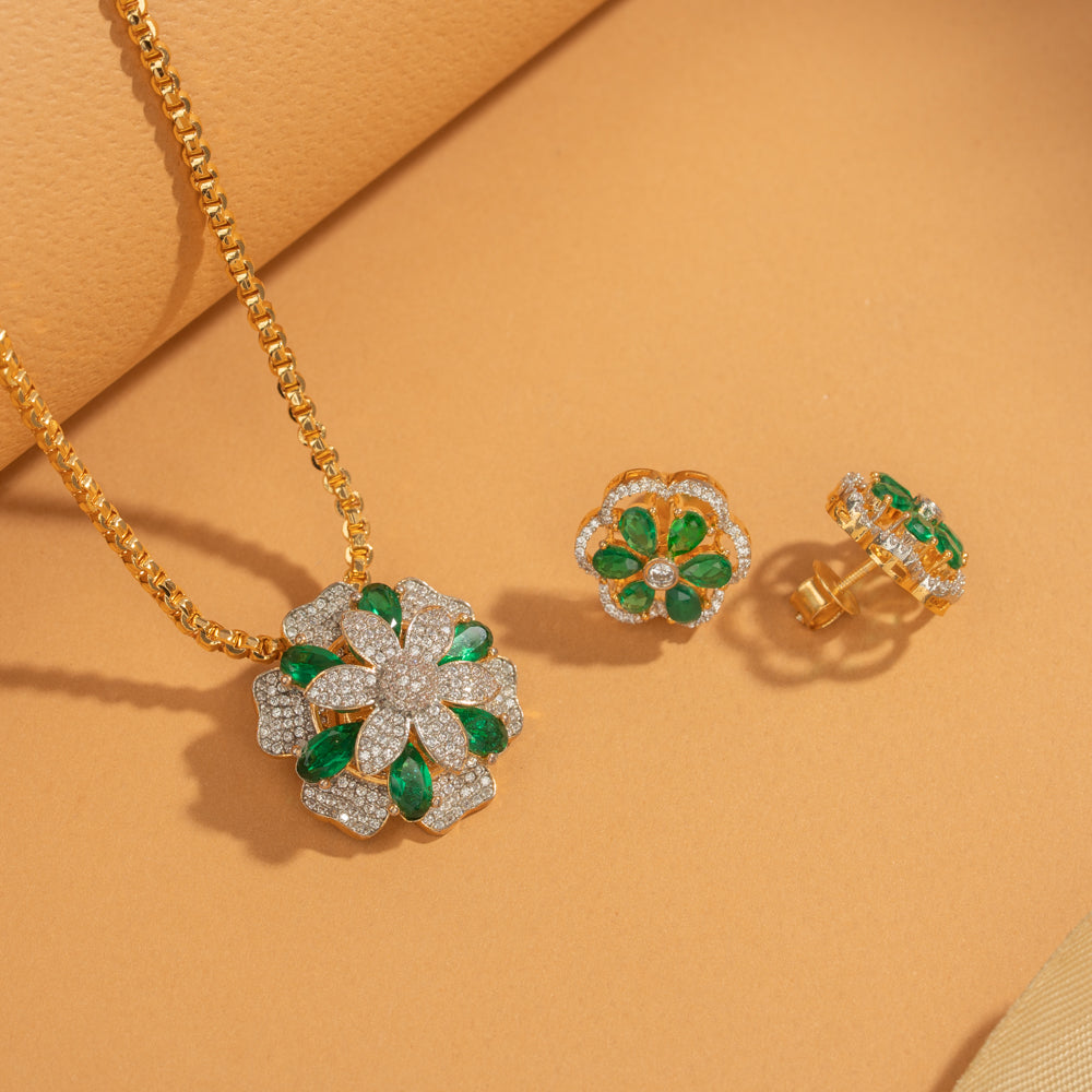 Zircon Studs &amp; Pendant