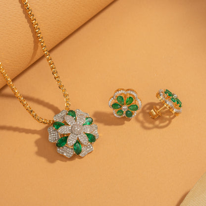 Zircon Studs &amp; Pendant