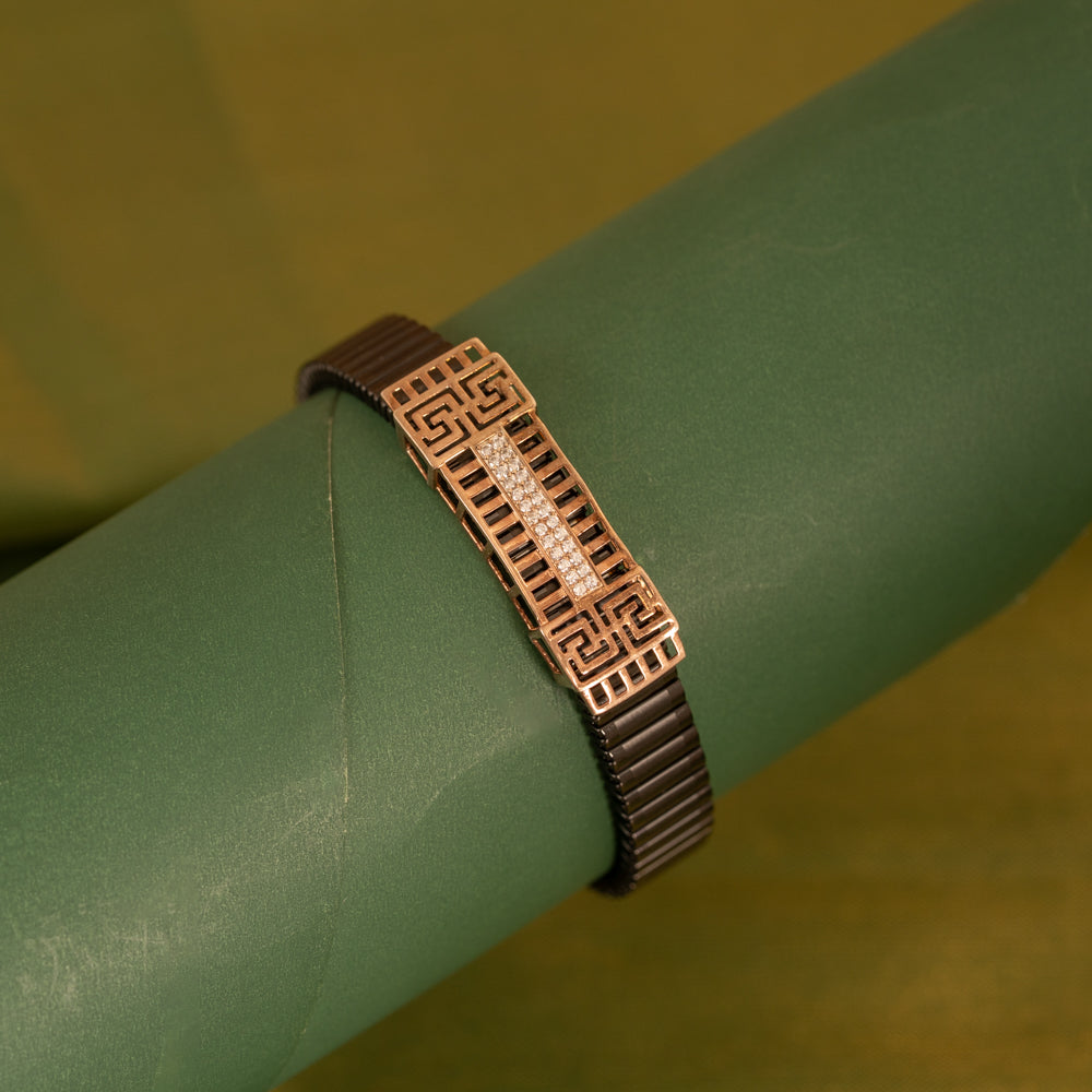 Black Stretchable Rose Gold Bracelet