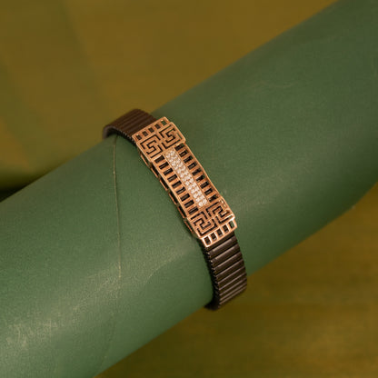 Black Stretchable Rose Gold Bracelet