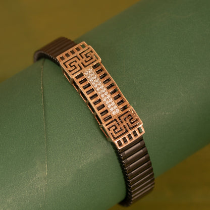 Black Stretchable Rose Gold Bracelet