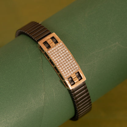 Black Stretchable Rose Gold Bracelet