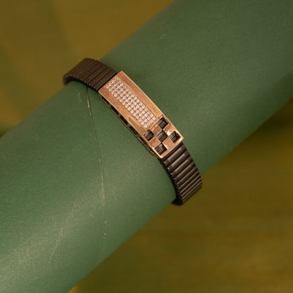 Black Stretchable Rose Gold Bracelet