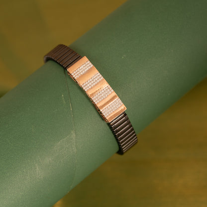 Black Stretchable Rose Gold Bracelet