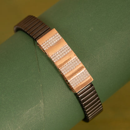 Black Stretchable Rose Gold Bracelet