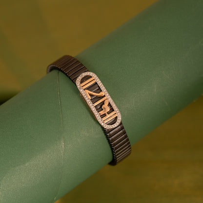 Black Stretchable Rose Gold Bracelet
