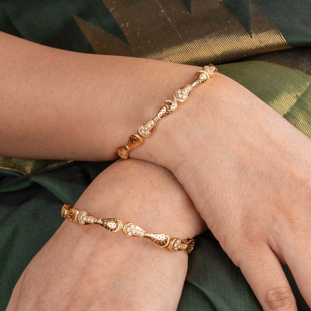 Gold Plated Ceubic Zirconia(CZ) Bangles