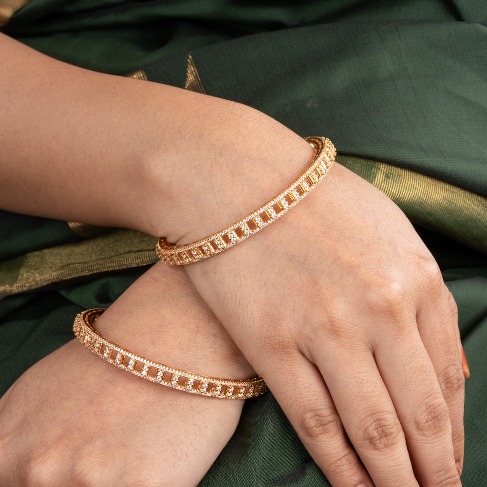 Gold Plated Ceubic Zirconia(CZ) Bangles