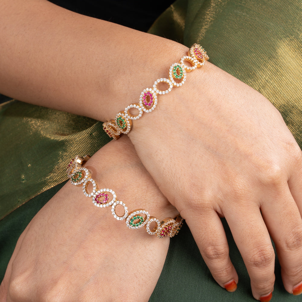 Gold Plated Ceubic Zirconia(CZ) Bangle
