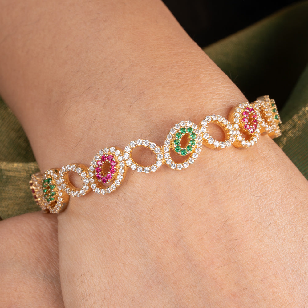 Gold Plated Ceubic Zirconia(CZ) Bangle