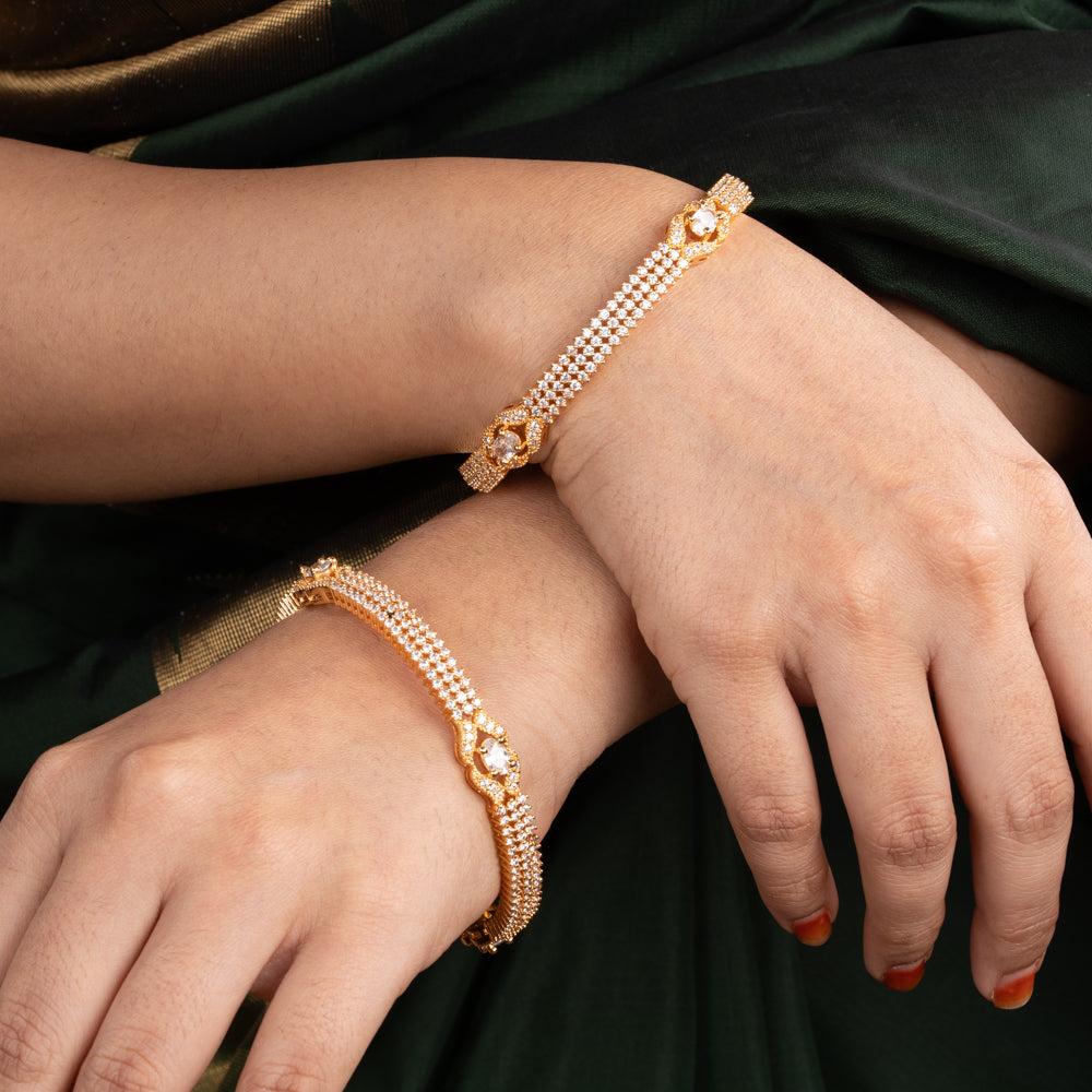 Gold Plated Ceubic Zirconia(CZ) Bangle