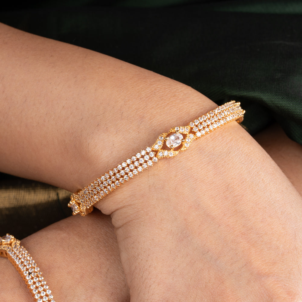 Gold Plated Ceubic Zirconia(CZ) Bangle