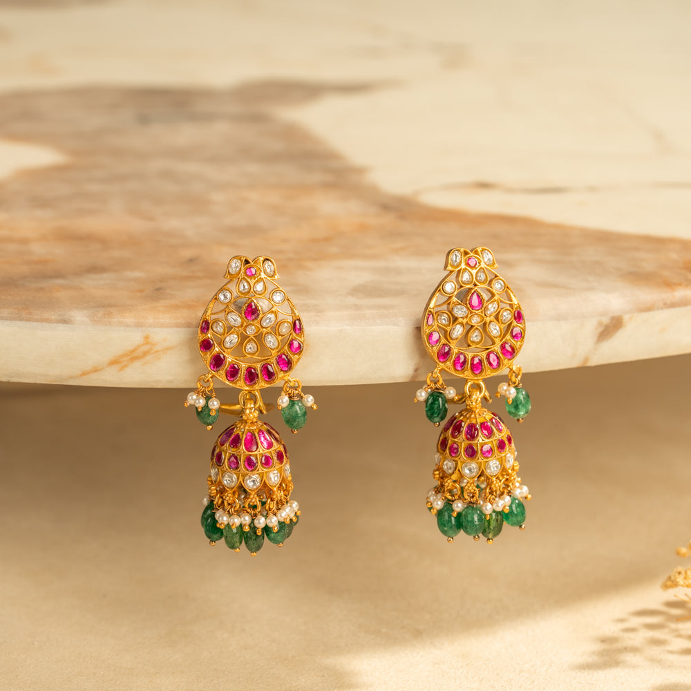Kundan Jhumkas