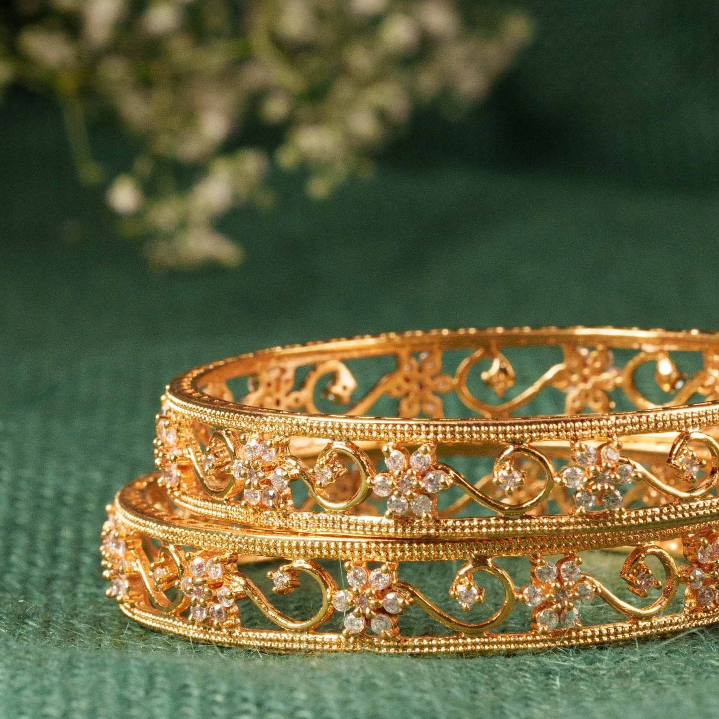 Gold Plated Ceubic Zirconia(CZ) Bangles