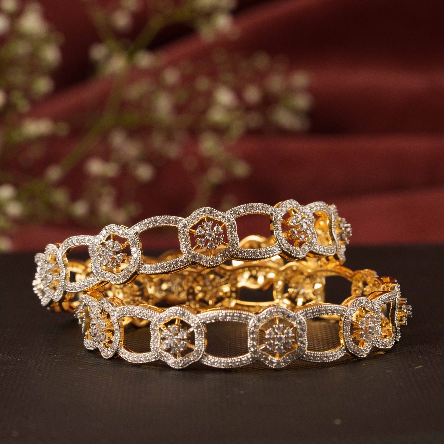 Gold Plated Ceubic Zirconia(CZ) Bangles