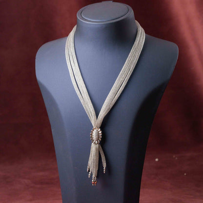 Silver Mesh Chain with Studs