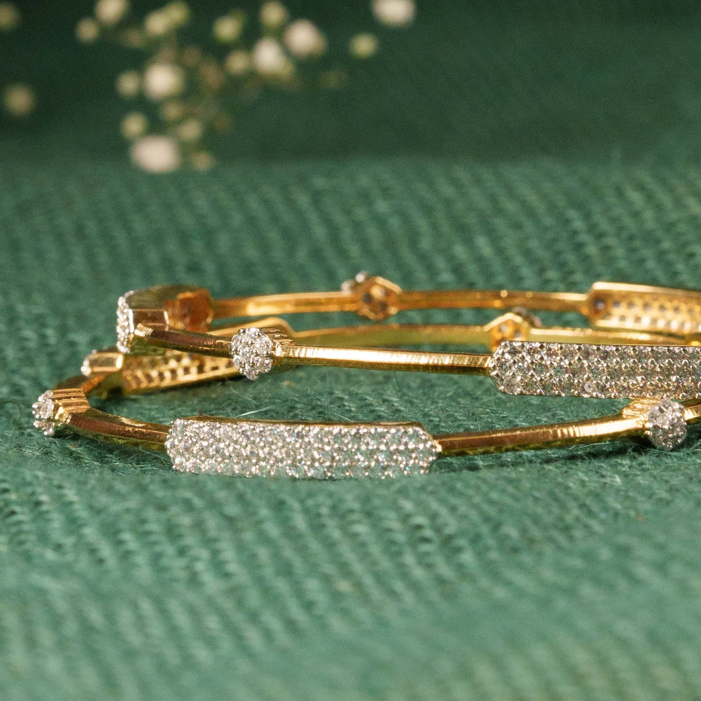 Gold Plated Ceubic Zirconia(CZ) Bangles