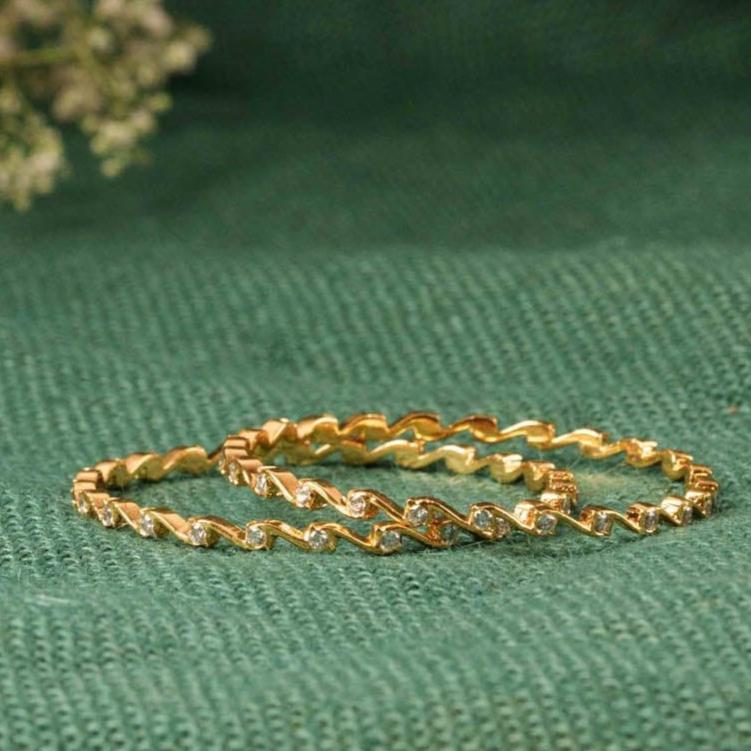 Gold Plated Ceubic Zirconia(CZ) Bangles