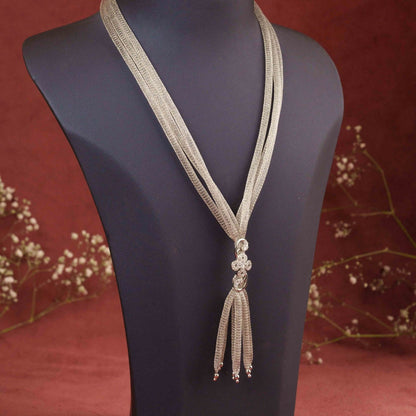 Silver Mesh Chain with Studs