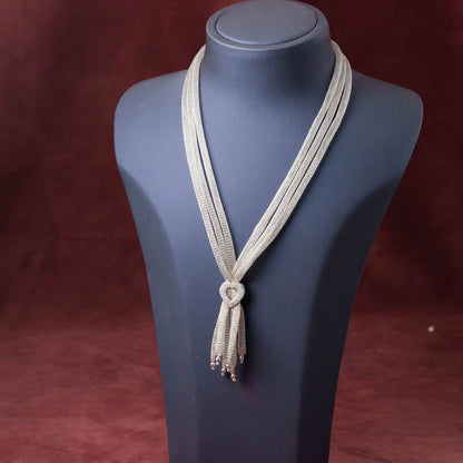 Silver Mesh Chain With Studs