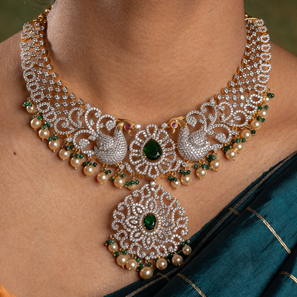 Gold Plated Ceubic Zirconia(CZ) Necklace