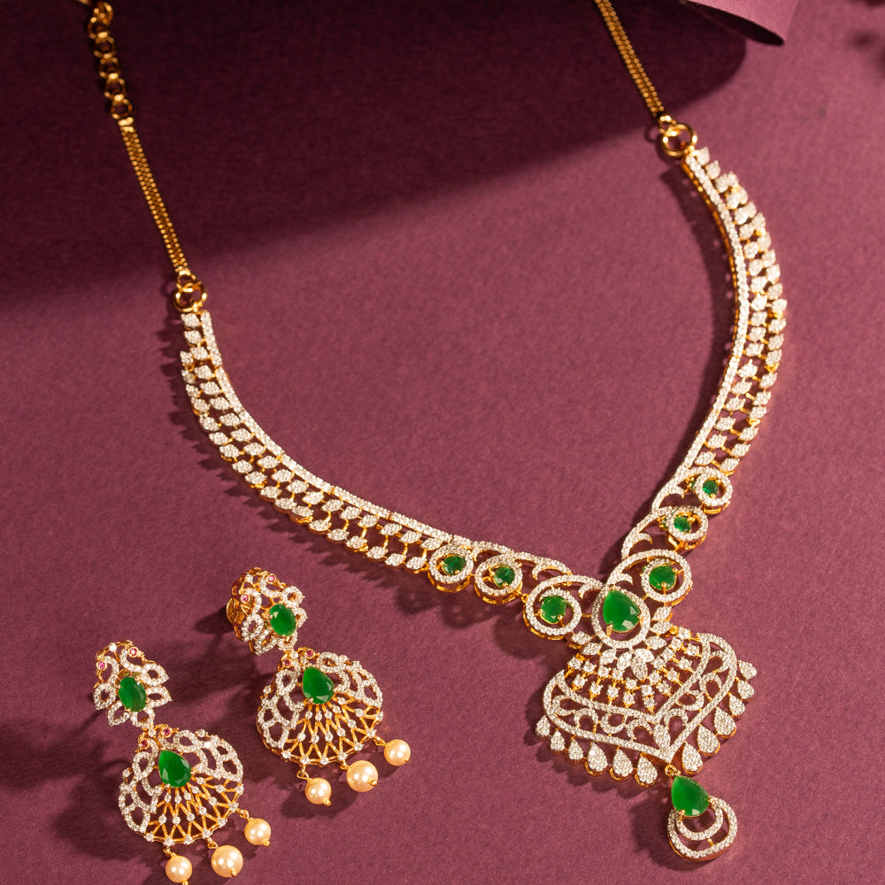CZ Necklace and Earring