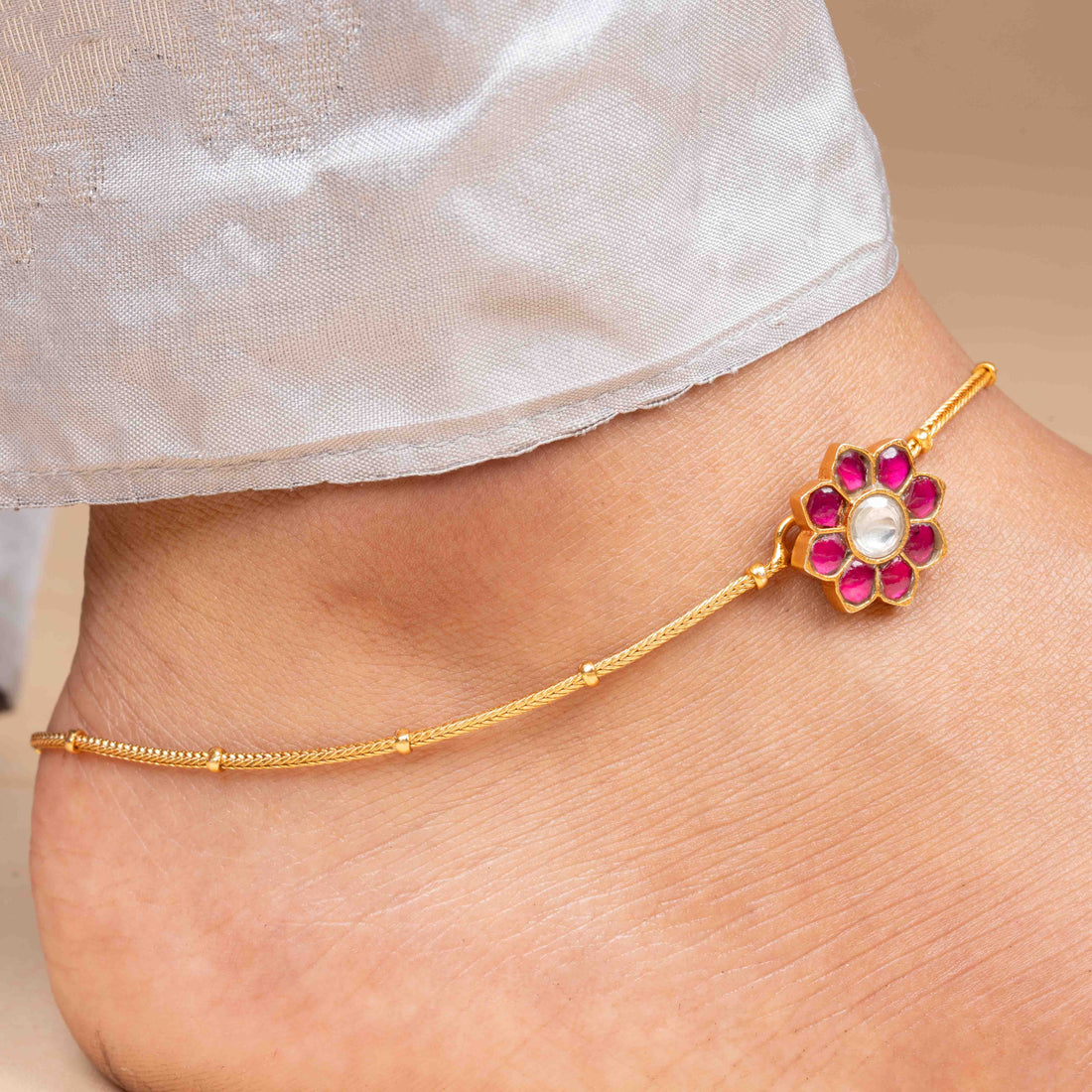 Kundan Anklet