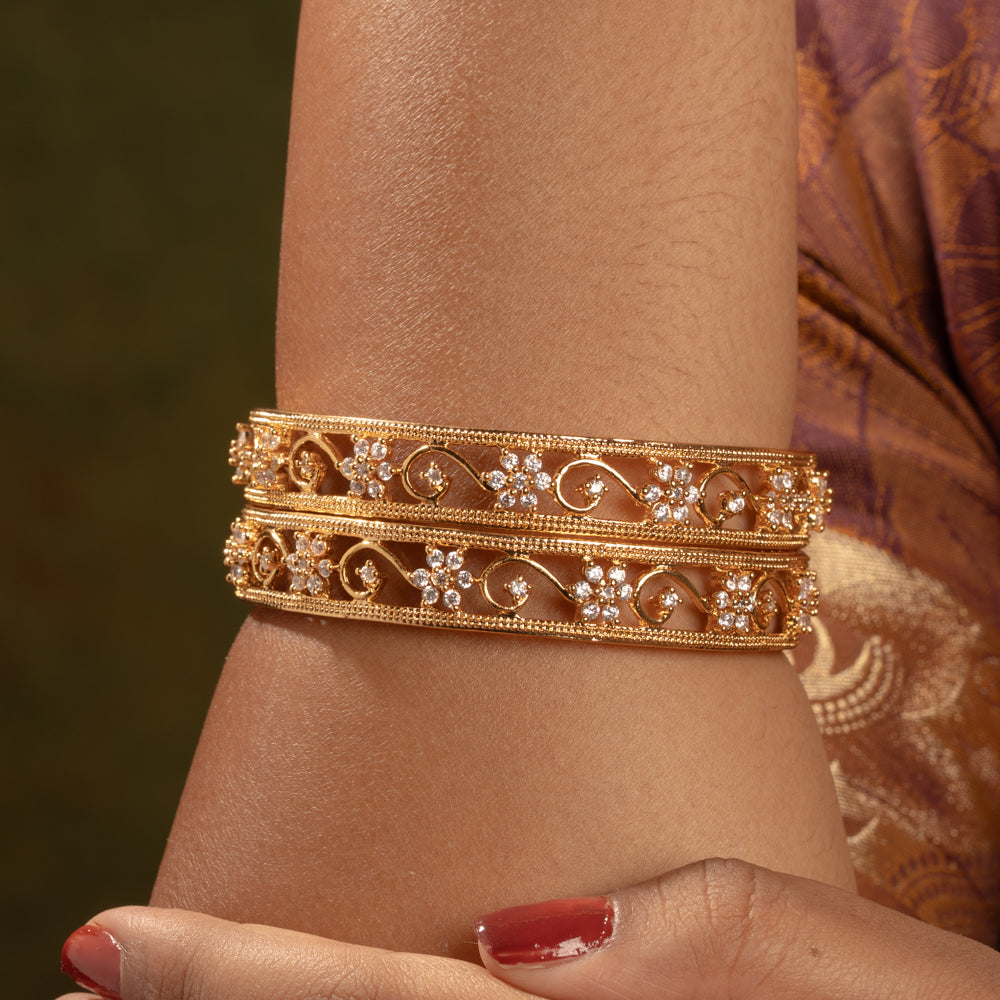 Gold Plated Ceubic Zirconia(CZ) Bangles